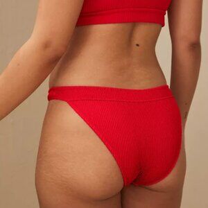 Aerie high cut cheeky bikini bottom - Resort Red, Medium american eagle AE